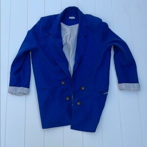 Jules & Leopold Cobalt Blue blazer linen blend